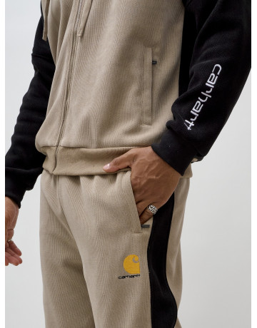 Мужской демисезонный спортивный костюм на флисе, бежевый, для активного отдыха в Тюмени