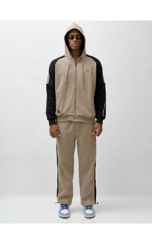 Мужской демисезонный спортивный костюм на флисе, бежевый, для активного отдыха в Тюмени