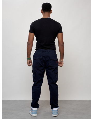 Мужские брюки карго с накладными карманами, тёмно-синие. в Тюмени