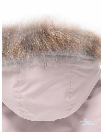 Зимняя парка для девочек розовая с капюшоном.