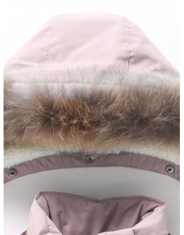 Зимняя парка для девочек розовая с капюшоном.