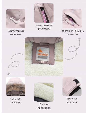 Зимняя парка для девочек розовая с капюшоном.